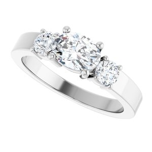Platinum 7x5 mm Oval Ring Mounting – image 8