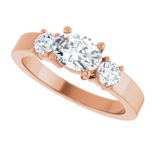14K Rose Gold 7x5 mm Oval Ring Mounting – image 8