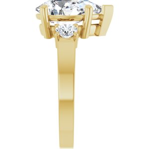 18K Yellow Gold 12x8 mm Pear Ring Mounting – image 7