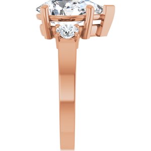 14K Rose Gold 12x8 mm Pear Ring Mounting – image 7
