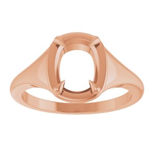 10K Rose Gold 8.5x6.5 mm Elongated Cushion Ring Mounting – image 6
