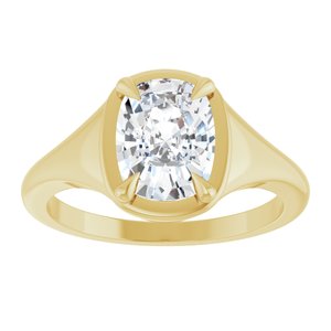 10K Yellow Gold 8.5x6.5 mm Elongated Cushion Ring Mounting – image 5