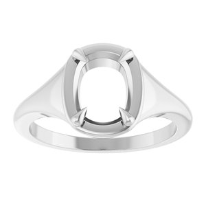 Sterling Silver 8.5x6.5 mm Elongated Cushion Ring Mounting – image 6