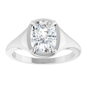 Continuum Sterling Silver 8.5x6.5 mm Elongated Cushion Ring Mounting – image 5