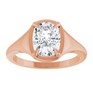 14K Rose Gold 8.5x6.5 mm Elongated Cushion Ring Mounting – image 5