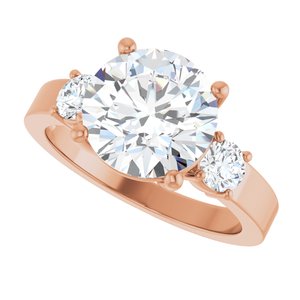 10K Rose Gold 9.4 mm Round Ring Mounting – image 8