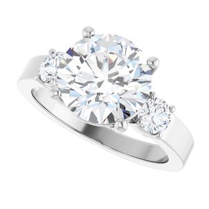 14K X1 White Gold 9.4 mm Round Ring Mounting – image 8
