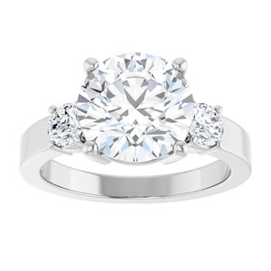 10K White Gold 9.4 mm Round Ring Mounting – image 5