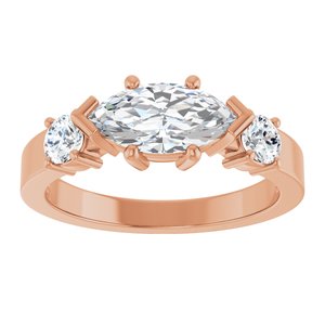 14K Rose Gold 10x5 mm Marquise Ring Mounting – image 5