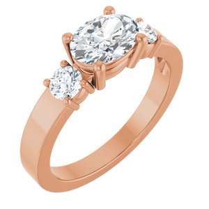 10K Rose Gold 7.5x5.5 mm Oval Ring Mounting