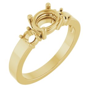 18K Yellow Gold 7.5x5.5 mm Oval Ring Mounting – image 2