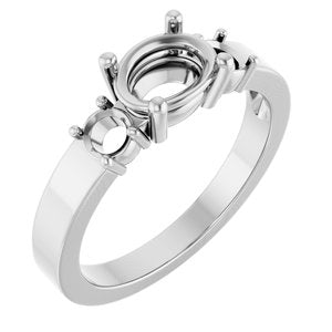 Continuum Sterling Silver 7.5x5.5 mm Oval Ring Mounting – image 2