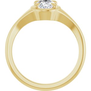 14K Yellow Gold 7.5x5.5 mm Oval Ring Mounting – image 3