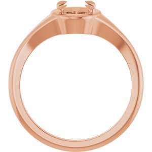 14K Rose Gold 7.5x5.5 mm Oval Ring Mounting – image 4
