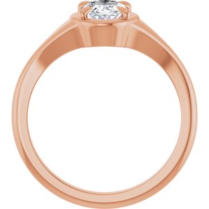 14K Rose Gold 7.5x5.5 mm Oval Ring Mounting – image 3