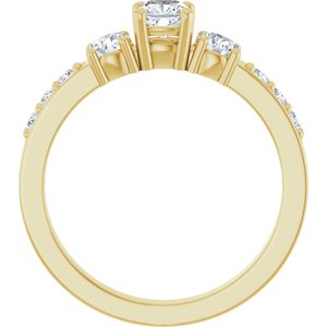 10K Yellow Gold 4x4 mm Cushion Ring Mounting – image 3