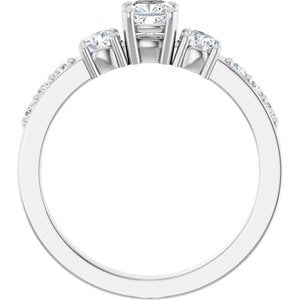 14K X1 White Gold 4x4 mm Cushion Ring Mounting – image 3