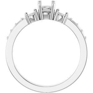 Sterling Silver 4x4 mm Cushion Ring Mounting – image 4