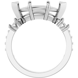 18K White Gold 15x7 mm Marquise Ring Mounting – image 4
