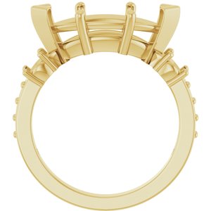 14K Yellow Gold 15x7 mm Marquise Ring Mounting – image 4