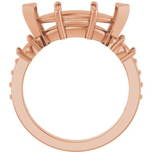 18K Rose Gold 15x7 mm Marquise Ring Mounting – image 4