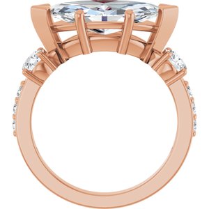 18K Rose Gold 15x7 mm Marquise Ring Mounting – image 3