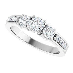 Platinum 4.1 mm Round 1/2 CTW Natural Diamond Semi-Set Ring – image 8