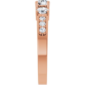 14K Rose Gold 4.1 mm Round 1/2 CTW Natural Diamond Semi-Set Ring – image 7