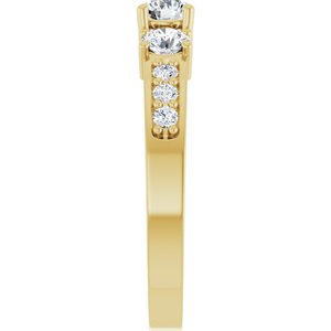 14K Yellow Gold 4.1 mm Round 1/2 CTW Natural Diamond Semi-Set Ring – image 7