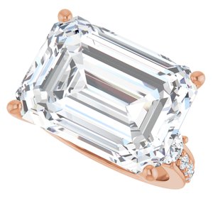 18K Rose Gold 16x12 mm Emerald Ring Mounting – image 8