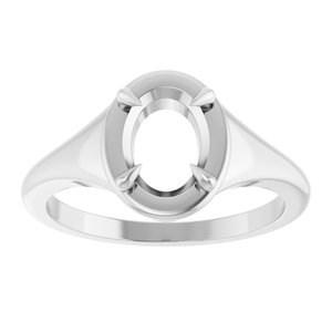 14K X1 White Gold 8x6 mm Oval Ring Mounting – image 6