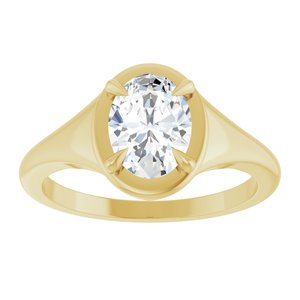 14K Yellow Gold 8x6 mm Oval Ring Mounting – image 5