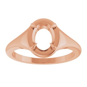 18K Rose Gold 8x6 mm Oval Ring Mounting – image 6