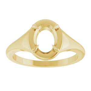 14K Yellow Gold 8x6 mm Oval Ring Mounting – image 6