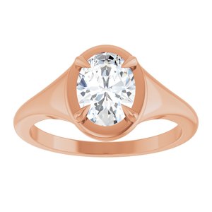 18K Rose Gold 8x6 mm Oval Ring Mounting – image 5