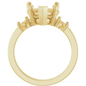 10K Yellow Gold 10x10 mm Heart Ring Mounting – image 4