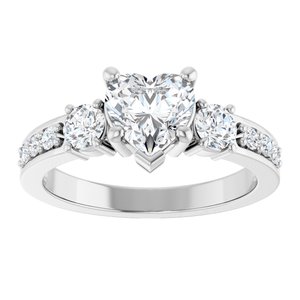 Sterling Silver 6.5x6.5 mm Heart Ring Mounting – image 5