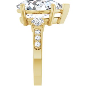 14K Yellow Gold 15x10 mm Pear Ring Mounting – image 7