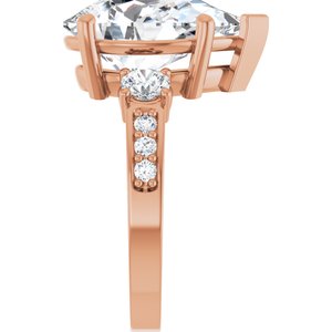 14K Rose Gold 15x10 mm Pear Ring Mounting – image 7