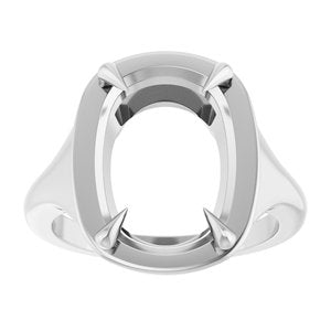 Continuum Sterling Silver 14x10 mm Elongated Cushion Ring Mounting – image 6