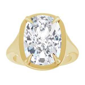 10K Yellow Gold 14x10 mm Elongated Cushion Ring Mounting – image 5