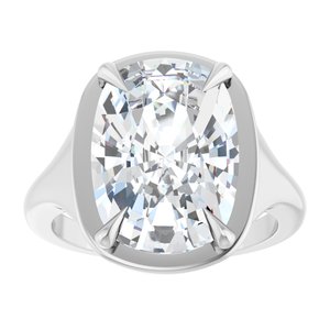 18K White Gold 14x10 mm Elongated Cushion Ring Mounting – image 5