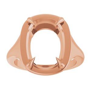 18K Rose Gold 14x10 mm Elongated Cushion Ring Mounting – image 6