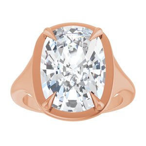 18K Rose Gold 14x10 mm Elongated Cushion Ring Mounting – image 5