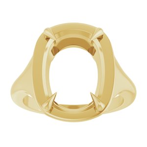 14K Yellow Gold 14x10 mm Elongated Cushion Ring Mounting – image 6