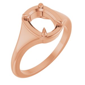 10K Rose Gold 8.5x6.5 mm Elongated Cushion Ring Mounting – image 2
