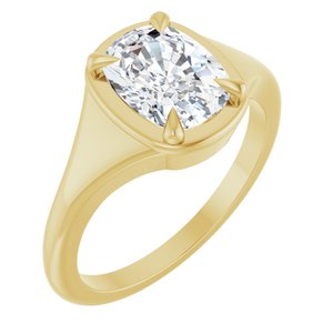 10K Yellow Gold 8.5x6.5 mm Elongated Cushion Ring Mounting