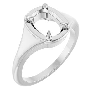 18K White Gold 8.5x6.5 mm Elongated Cushion Ring Mounting – image 2
