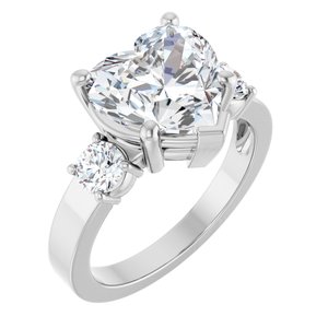 Continuum Sterling Silver 10x10 mm Heart Ring Mounting