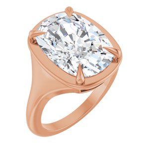 18K Rose Gold 14x10 mm Elongated Cushion Ring Mounting